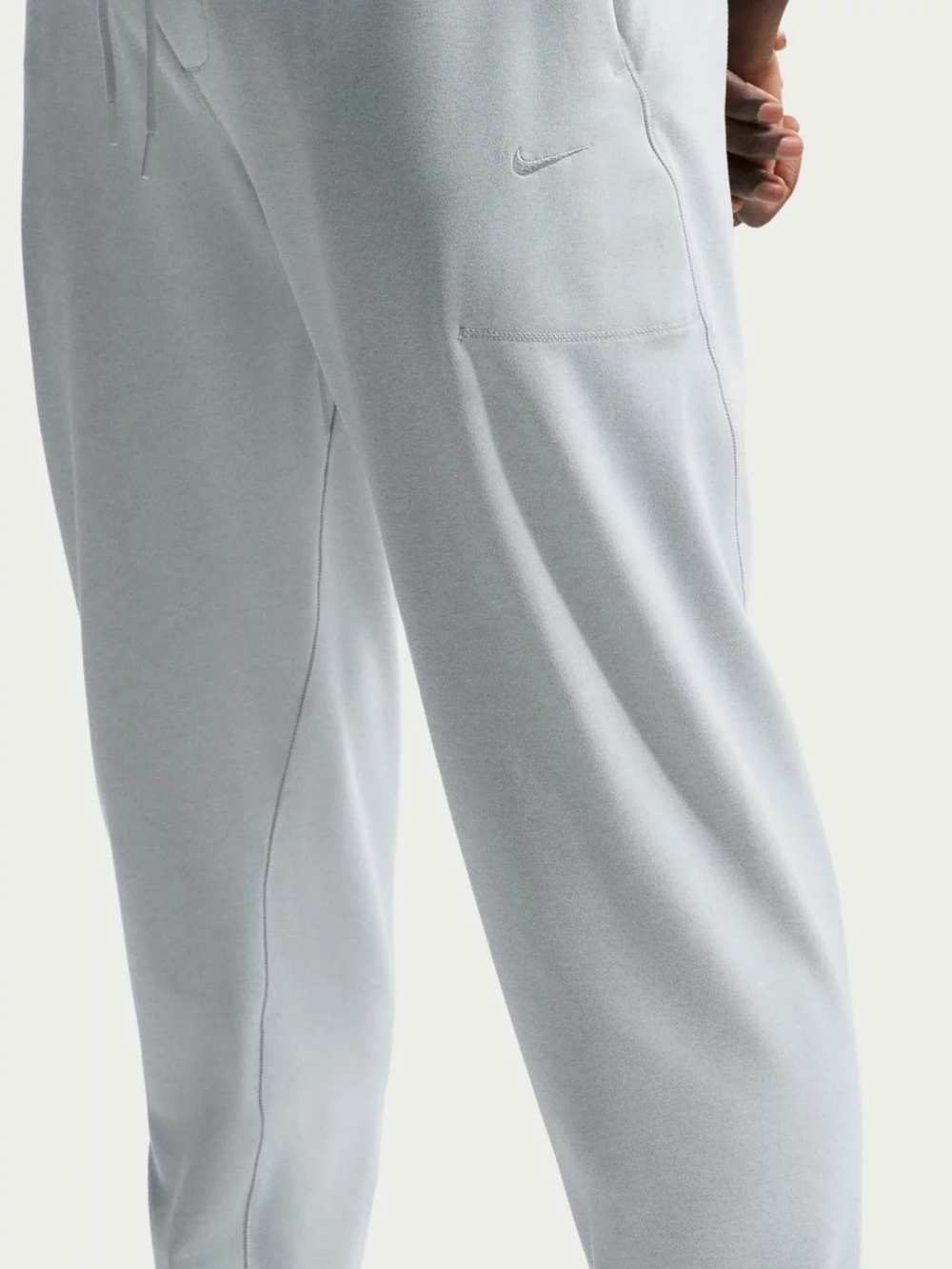 Nike Light Gray Fleece Joggers with Subtle Swoosh